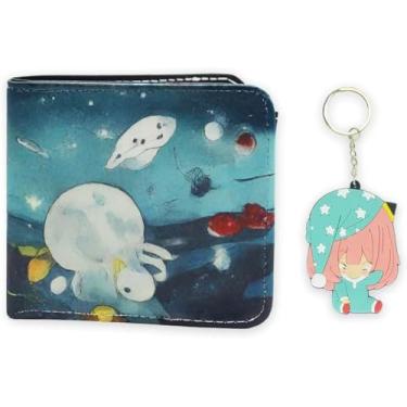 Imagem de Carteira de espião de anime Kawaii com chaveiro, porta-cartão de identificação, carteira de poliuretano, durável, porta-cartões de crédito, bolsa de dinheiro para estudantes, adolescentes, meninas e