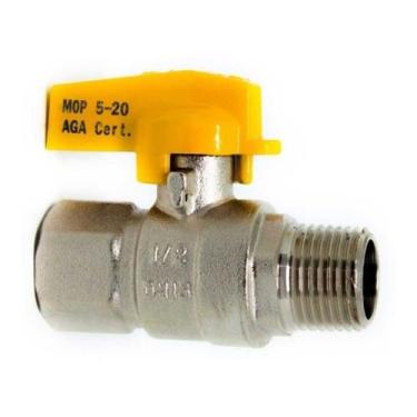 Imagem de Registro De Gás Reto Rosca 1/2 Npt Macho X 1/2 Npt Fêmea - ESFERA