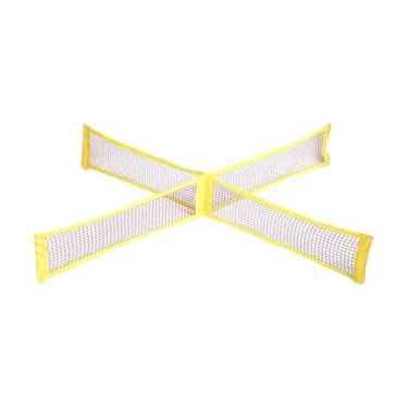 Imagem de menolana Rede de vôlei e badminton de 4 vias, rede de handebol para adultos e crianças, de prática de fácil instalação, equipamento esportivo para gramado, 2 Metros X 0.3