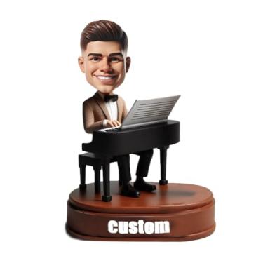 Imagem de Piano tocando cavalheiro Bobblehead feito à mão a partir da foto, ótimo presente para amantes de música clássica, ideal para decoração de casa, lembrança personalizada exclusiva
