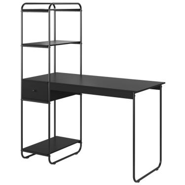 Imagem de Home Office Escrivaninha Mesa De Estudos Escritório Com Prateleira 1 Gaveta Criare Preto