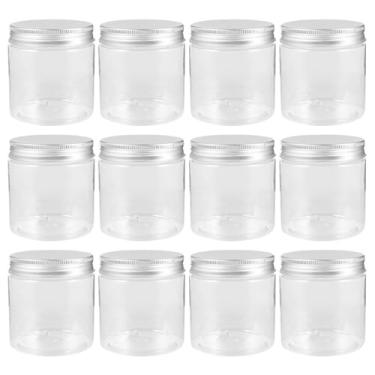 Imagem de MAGICLULU 12 Potes De Conserva Com Tampa Alumínio, 10 Oz Geleia, Artesanais Para Preparação Refeições, Transparente, Iogurte, Comida, Plástico Animais Estimação
