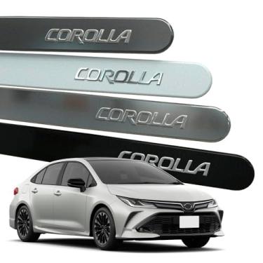 Imagem de Friso Lateral para Corolla 2008 a 2025 Escrita Cromada Alto Relevo (REDONDO, CINZA GRANITO)