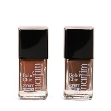 Imagem de Kit 2 Esmaltes Marfim | Pincel Anatômico, Hipoalergênico, Secagem Rápida, Longa Duração (Cerâmica + Terra)