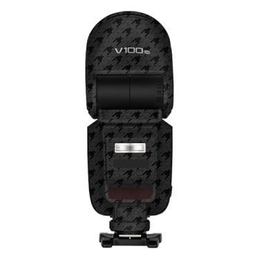 Imagem de Película protetora de flash para câmera Godox V100 Body Vinly Wrap Skin Premium Adesivo de Fotografia Decalque V100 (tarambola preta)