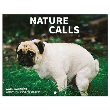 Imagem de Calendário de parede 2023-2024 - calendário 2023-2024 43 x 28 cm quando aberto, 18 calendário mensal de julho de 2023 a dezembro de 2024, páginas de papel grosso dobradas prontas para pendurar cães