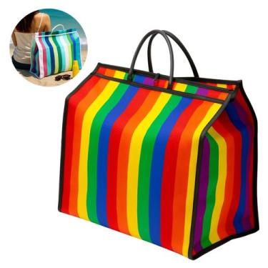 Imagem de Sacola de nylon coloridas com 30cm para feira e praia - Dasshaus Práti