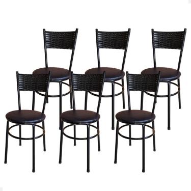 Imagem de Conjunto 6 Cadeiras Pretas Para Cozinha Viena Cor:preto