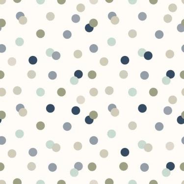 Imagem de Papel De Parede Revoada Confete Azul, Menta E Cinza 4412