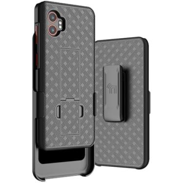 Imagem de Capa com clipe para Galaxy XCover 7 Pro, capa rígida fina Nakedcellphone com suporte e [rotativo/catraca] combo de suporte para cinto e quadril para Samsung XCover7 Pro (2025, SM-G766) - preta