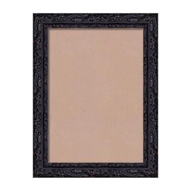 Imagem de Molduras de madeira preta A3: moldura preta ornamentada para foto de família de 29 x 40 cm, pintura, tela - moldura de parede preta A3 com parte traseira e vidro