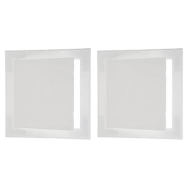Imagem de PATIKIL Painel de acesso autoadesivo de 20 x 20 cm, 2 peças de portas de acesso de encanamento ABS capa fácil de parede para fiação de cabos elétricos de encanamento de drywall, branco (200 x 200 mm)