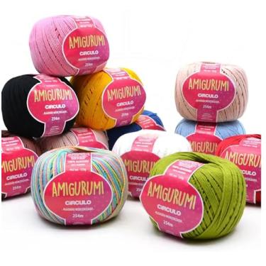 Imagem de Kit 10 linhas Fio Amigurumi 254m Circulo - Cores Sortidas