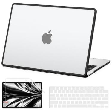 Imagem de AKIT Capa compatível com MacBook Air de 15 polegadas 2025 2024 2023 M4 M3 M2 A3241 A3114 A2941, [antirachaduras] capa rígida para laptop, capa de teclado e protetor de tela para MacBook Air de 15