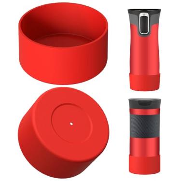 Imagem de Linkidea Pacote com 2 botas de garrafa de água compatíveis com Contigo West Loop 2.0 473 g/567 g/680 g, Huron 2.0 473 g/567 g, protetor de amortecedor inferior de garrafa antiderrapante de silicone