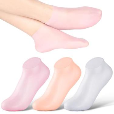 Imagem de Meias hidratantes de silicone SATINIOR, 3 pares para mulheres e homens