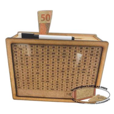 Imagem de Cofre Guardar Dinheiro Woodbox Japones Kakebo Desafio Nat