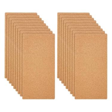 Imagem de OLYCRAFT Placa de cortiça com 18 folhas para paredes, 30 x 15 cm, retangular para quadros de avisos, quadro de cortiça de 1 mm de espessura para montanha-russa, cozinha, sala de jantar, suprimentos de