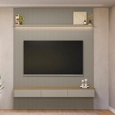 Imagem de Painel Ripado para TV até 85 Polegadas com LED 3 Portas Modular 2.2 Linea Brasil