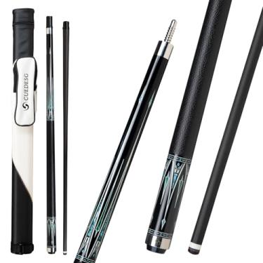 Imagem de CUEDESG Taco de sinuca de fibra de carbono 10,5 mm/11,8 mm/12,5 mm, bastão de sinuca de baixa deflexão, bastão profissional com estojo