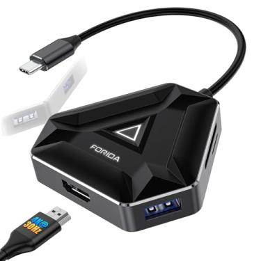Imagem de Hub USB C, estação de ancoragem USB C com 3 USB A 3.0, 4K HDMI, leitor de cartão SD/TF, adaptador USB compatível com MacBook/Dell/HP/e mais dispositivos tipo C