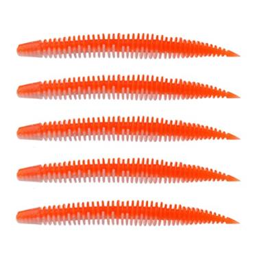 Imagem de 10 peças/lote isca artificial, isca macia de cauda de pino de larva 80 mm 2,3 g isca macia de silicone de duas cores iscas de água doce