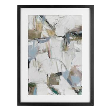 Imagem de Stupell Industries Impressão emoldurada preta abstrata de ressonância colorida design sob vidro por Hannah Dawson, 23 x 17