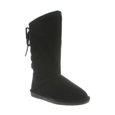 Imagem de BEARPAW Phylly feminina de várias cores | Bota feminina clássica de camurça | Bota feminina sem cadarço | Bota de inverno confortável, Black Ii, 4 Big Kid