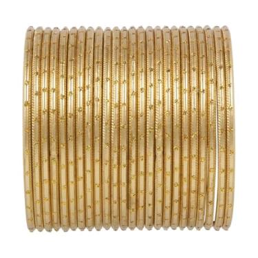 Imagem de Efulgenz Pulseiras indianas para mulheres, conjunto de pulseiras indianas de Bollywood simples, de metal, bijuterias para mulheres, 2-2, Liga metálica, Sem Pedra Preciosa