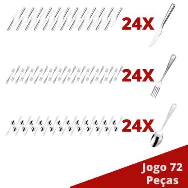 Imagem de Jogo Faqueiro Aço Inox 72 Peças Restaurante / Casa /Bar - Em casa tem,