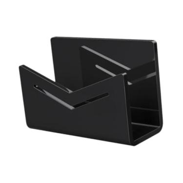 Imagem de Generic Organizador de correspondência de acrílico para, suporte para envelopes de mesa, para preenchimento de contas, brochuras, documentos, caderno, Preto