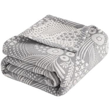 Imagem de NTBAY 3 camadas de musselina de algodão 168 x 92 cobertor para cama de solteiro, colcha de fio térmico super macio respirável para adultos, cobertor leve perfeito para sofá, cama todas as estações