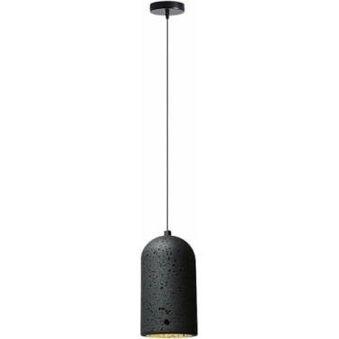 Imagem de Luminária pendente industrial elegante minimalista luz pendente de cimento preto ajustável lâmpada suspensa moderna 10w quente