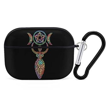 Imagem de YouTary Wicca Wiccan Triple Moon Gaia Padrão Temático Airpods Pro 3 Case, Capa de Fone de Ouvido Apple AirPod Unissex À Prova de Choque Protetor Carregamento Sem Fio Bluetooth Fone de Ouvido