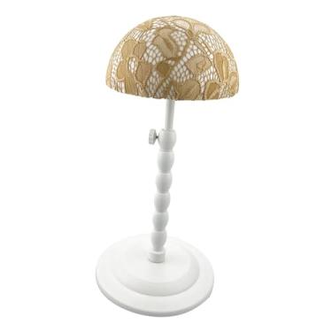 Imagem de predolo Suporte para perucas com altura ajustável, portátil, para mesa de viagem, resistente, cabeça de manequim para perucas e chapéus, estilização e, Amarelo