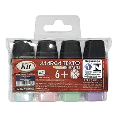Imagem de Marca Texto Mini Pastel Kit, estojo com 4 cores