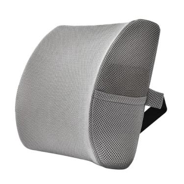Imagem de KiBcsLic Almofada de apoio para as costas de escritório, almofada de encosto com retorno lento, versátil de espuma viscoelástica para cadeira de mesa, assento, Cinza