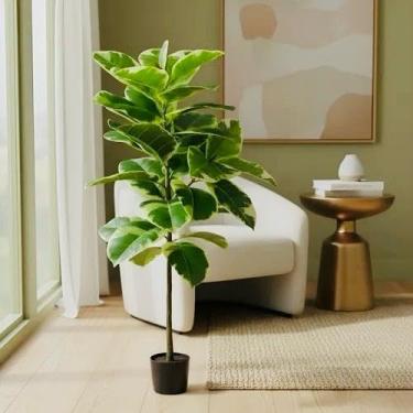 Imagem de Planta Artificial Fícus Elástica Grande Decoração Sala 135cm, Plantas para Decoração de...