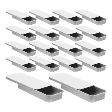 Imagem de Luxshiny 18 Peças Mini Recipientes de Lata de Metal: Caixa de Armazenamento Retangular de Folha de Flandres Vazia Com Tampa Deslizante de 8 Cm para Armazenamento de Artesanato