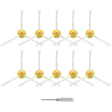 Imagem de Soniicmomo Pacote com 10 escovas laterais de substituição para iRobot Roomba série 600/700/800/900 compatível com 960 980 880 890 770 780 650 690 acessórios de escovas de varredura de bordas