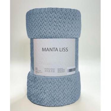Imagem de Cobertor Casal Grosso Toque Aveludado Ultra Soft 280grs 3D Relevo Manta Macio e Quente (Liss Azul)