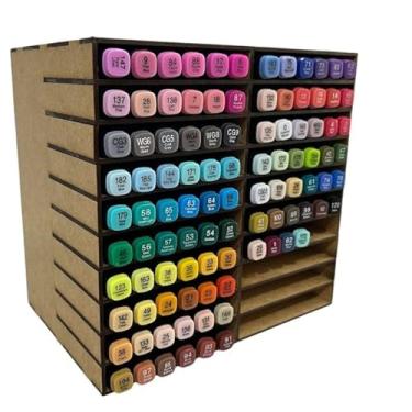 Imagem de ORGANIZADOR DE CANETINHAS EM MDF - EXPOSITOR ATÉ 36, 60, 120 CANETAS(120 CANETINHAS)