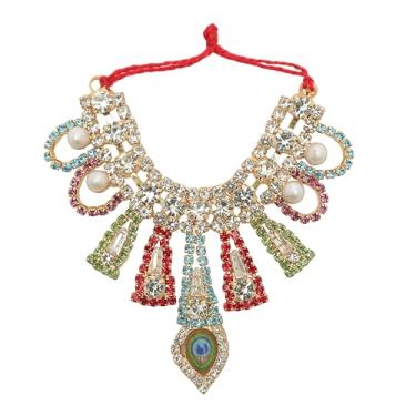 Imagem de Mala decorativa para Laddu Gopal/Devi Maa/Radha Krishna/Festival Navratri tradicional indiano, conjunto de deusas, joias de divindade, estátua de ídolo de Deus, decoração de Diwali (tamanho: -6,3 cm