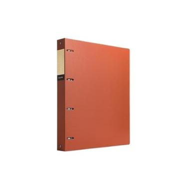 Imagem de Pastas Pasta de arquivo A4 perfurada com folhas soltas, pasta PP quatro furos e organizador informações(Orange)