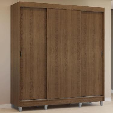 Imagem de Guarda-Roupa Casal com Pés 3 Portas de Correr Rustic Reno Madesa