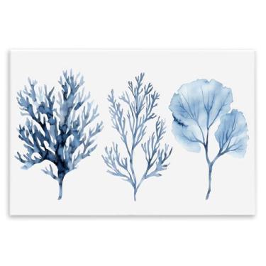 Imagem de Stupell Industries Arte de placa de parede trio de tipos de coral azul, design por LSR Design Studio, 25 x 38 cm