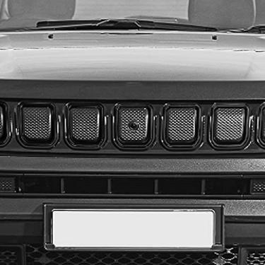 Imagem de Jimen Compatível com Jeep Compass 2021-2022, 7 peças de inserções de grade frontal acessórios exteriores de acabamento (preto)