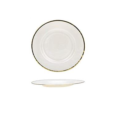 Imagem de Prato de serviço moderno dona de casa estilo europeu Phnom Penh prato de vidro prato criativo prato de comida ocidental pratos de bolo de salada (cor: B, tamanho: 27 cm)