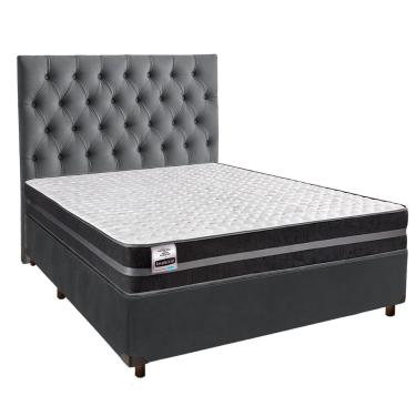 Imagem de Kit Cabeceira + Cama Box + Colchão Casal Molas Ultralastic Bogota Inducol