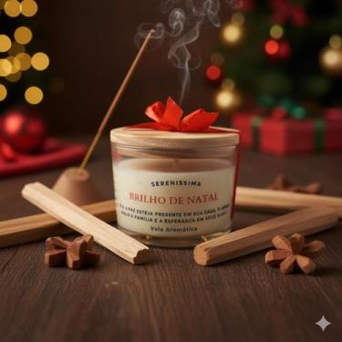 Imagem de Vela Aromática Brilho de Natal 120g com Cera de Coco e Pavio de Algodã
